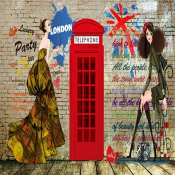 

Dropship Custom Mural Retro Nostalgic British Continental KTV Bar Backdrop Mural Custom High Quality Lobby Bedroom Wallpaper