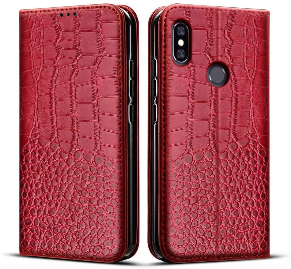 Phone Case for Xiaomi MI A2 Lite Case Crocodile texture leather Phone Cover for Xiomi MI A2 MiA2 LITE case flip Coque xiaomi leather case chain Cases For Xiaomi