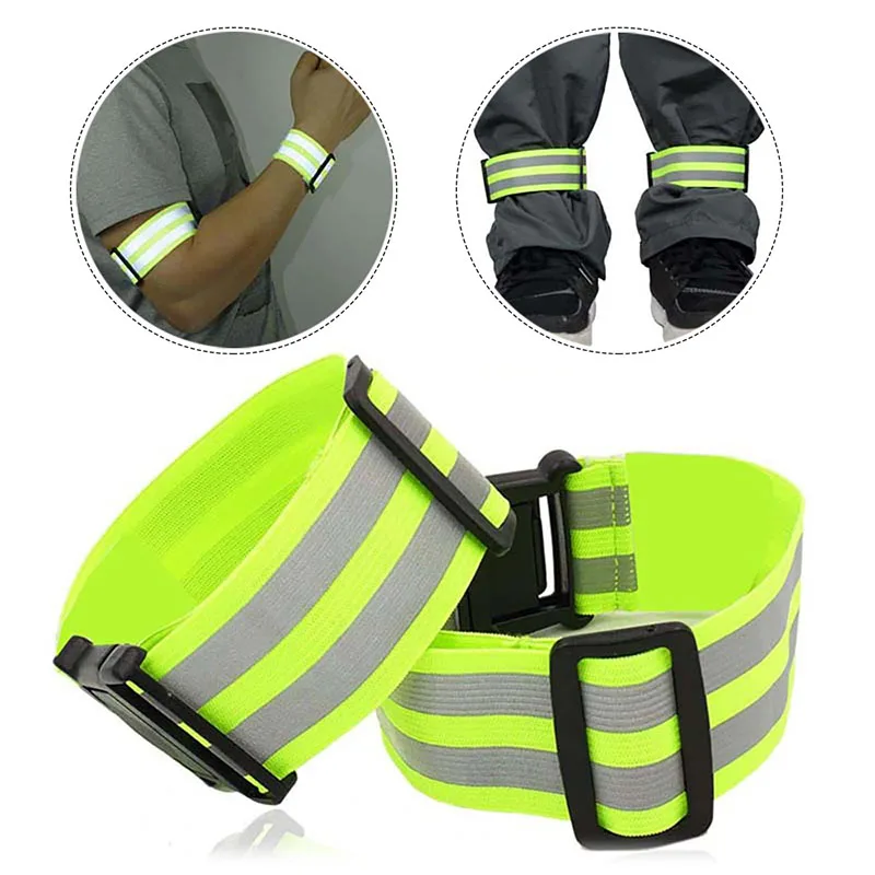 Safety Reflective Arm Wrist Band Belt Strap Sports Night Running Cycling Reflective Arm Band reflective straps reflective waist belt