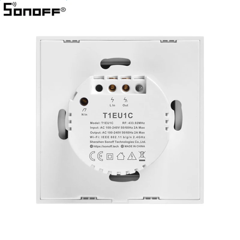 Интеллектуальный выключатель света Sonoff T1 TX умный переключатель с 1/2/3 банды Wi-Fi Панель переключатель для Google Home Alexa домашней автоматизации умного дома, Wi-Fi, Сенсор штепсельная вилка стандартов ЕС и Великобритании