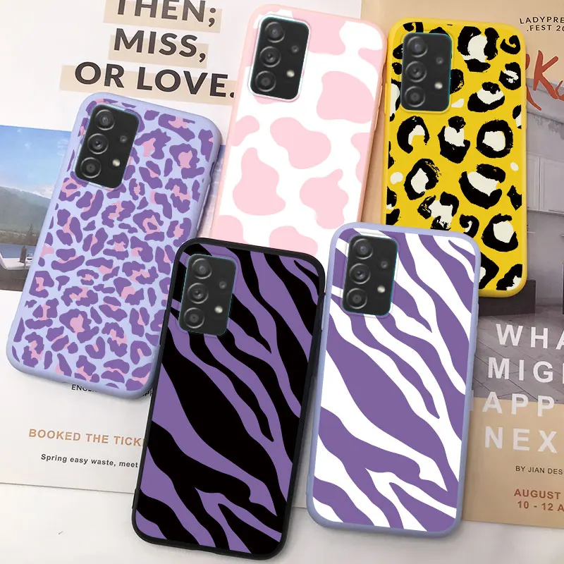 Custodia Zebra Leopard Per Samsung Galaxy A52S 5G Custodia Cover Silicone Mucca Stampa Capa Per Samsung A52S A52 S Custodia Per Telefono A52S Tpu Sott
