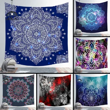 

mling 1pcs 95*73cm Mandala Background Wall Cloth Tapestry Polyester Hanging Wall Carpet Decorative Tapestry Home Decor