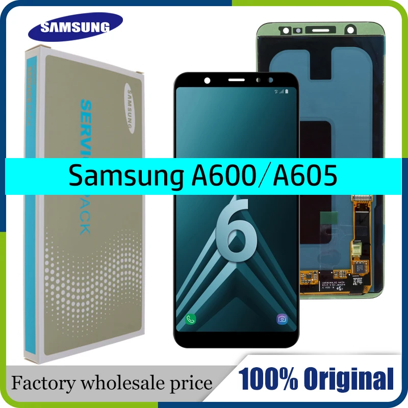 ЖК дисплей SUPER AMOLED для Samsung Galaxy A6 2018 A600F сенсорный экран дигитайзер панель в сборе