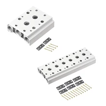 Uxcell 1/2/3 шт. Воздушный пневматический клапан 1/" герметизирующая ptfe-лента для наружной резьбой 2/3/4/5/6/8 ряд Алюминий коллектор электромагнитный базовое гнездо для 4V210 серии