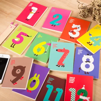 

Cartoon 12pcs/set Mini Notepad Creative Numbers Pocket Size Memo Pad Ruled Pages School Small Gifts