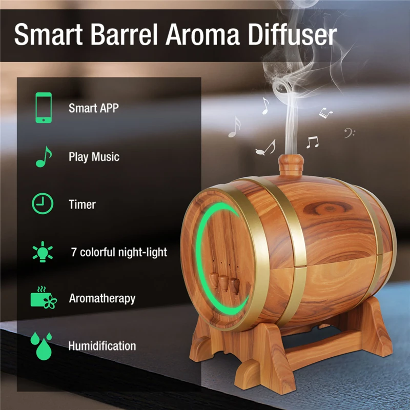 

300ml Wireless Bluetooth Humidifier Aroma Air Diffuser 7 Colorful Light Humidifier Essential Oil Aromatherapy Cool Mist Maker