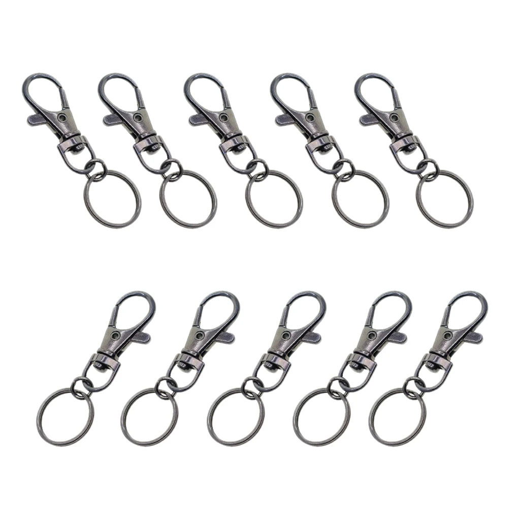10 Pieces Paracord Carabiner Snap Hook Clasp Metal Key Ring Lobster Clasps Key Chains DIY Crafts Supplies - 18mm O Rings