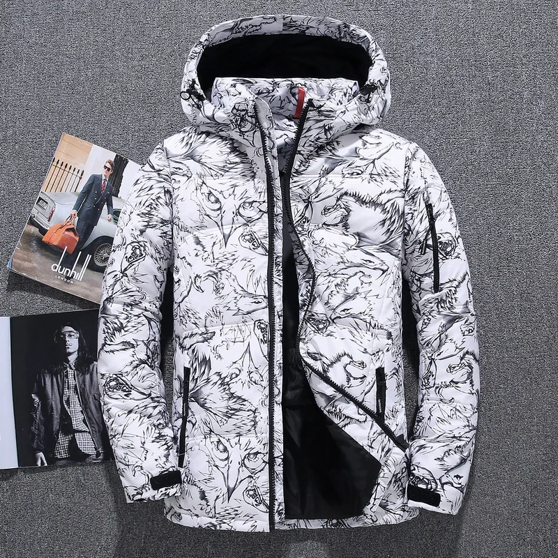 

2019 Fashion Mens Winter Jackets and Coats Plua Size High Quality Thick White Duck Down Jacket Men Camouflage Hooded Men Parka