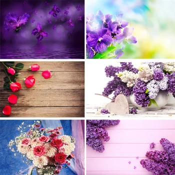 

Vinyl Custom Photography Backdrops Prop Flower and Wooden Planks Theme Photography Background 200309HK-0016