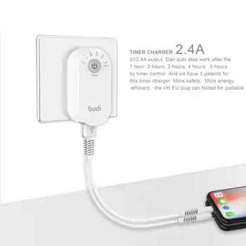

Multi-function Smart Charger Adapter 12W 2.4A 2 USB Plug Safety input 100-240V Plug/US Charger UK Timer Plug/EU Charger Fas I0P4