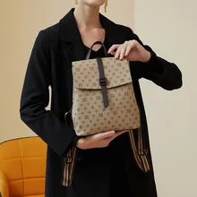 High-quality Bags Women's Backpacks 2021 New PU Fashion Shoulder Messenger Large-capacity Autumn Winter Contrast Color Big Bag