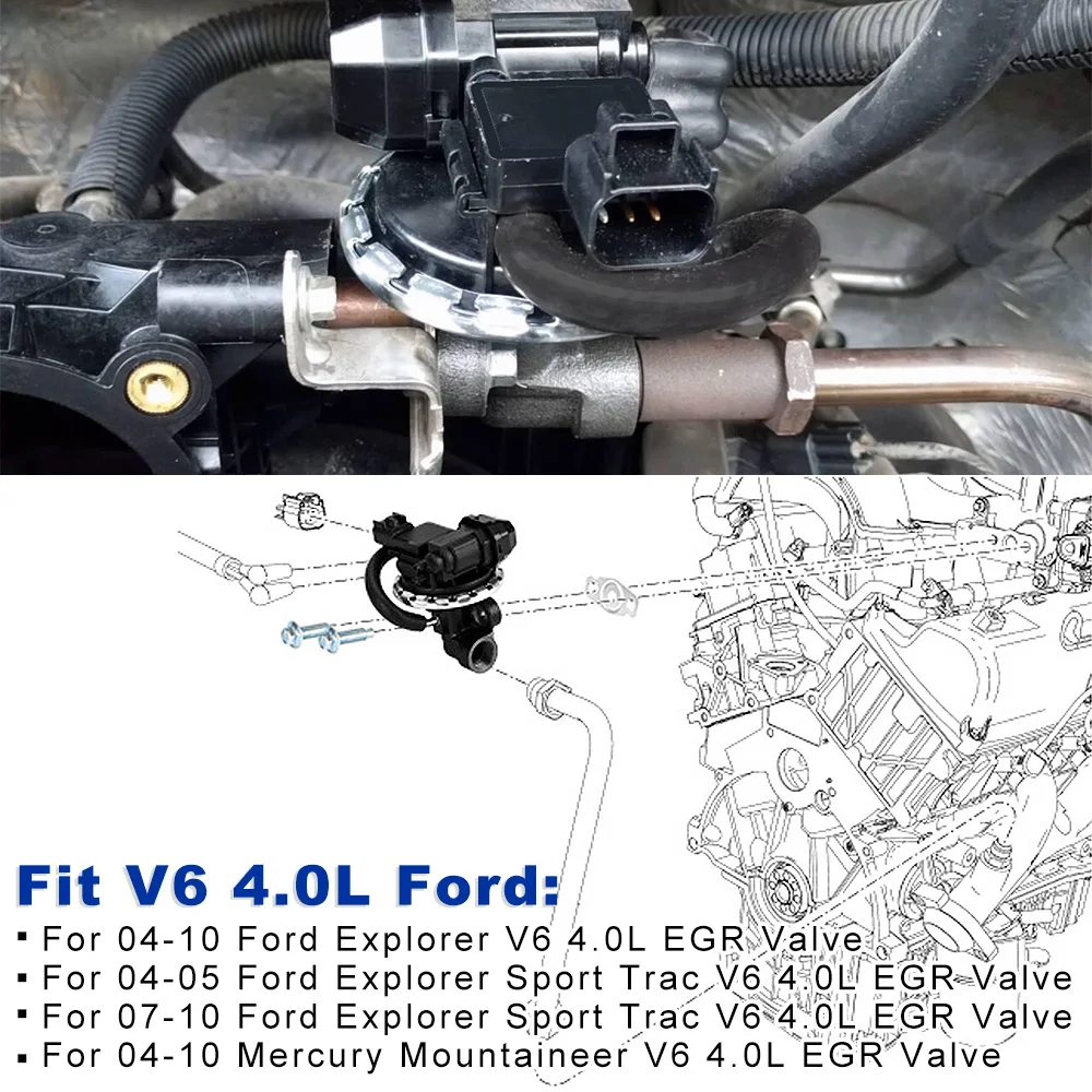 Эмиссионный клапан EGR для Ford Explorer Sport Trac Mercury Mountaineer V6 EGV1055 4L2E 9Y456 H3A 4L2E9Y456H3A PQY