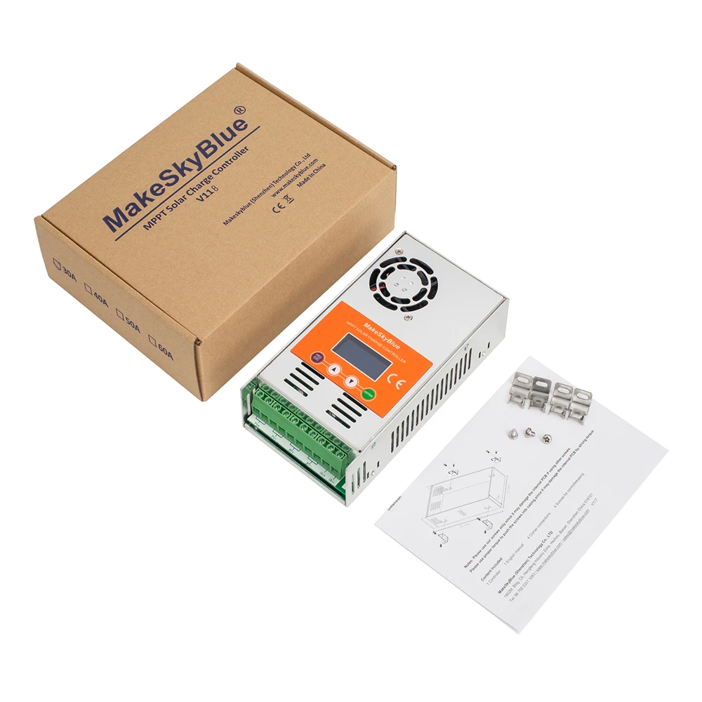 MakeSkyBlue MPPT Контроллер заряда 30A 40A 50A 60A автоматически для 12В 24В 36В 48В версия системы