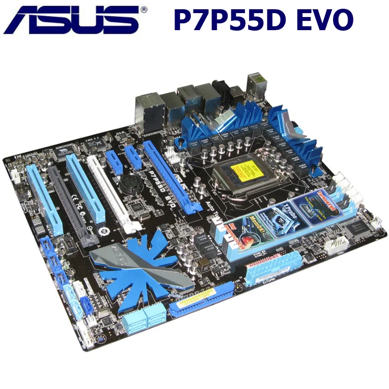 Материнская плата Asus P7P55D EVO LGA 1156 DDR3 Core i7/Core i5 Intel P55 16GB SATA II P7P55D EVO LGA 1156 оригинальная б/у материнская плата