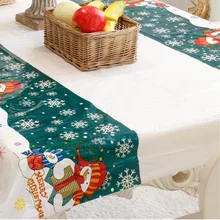 Рождественская печатная скатерть настольная атмосферная макет рисунки из мультфильма ПВХ Рождество DIY одноразовая скатерть украшение AA