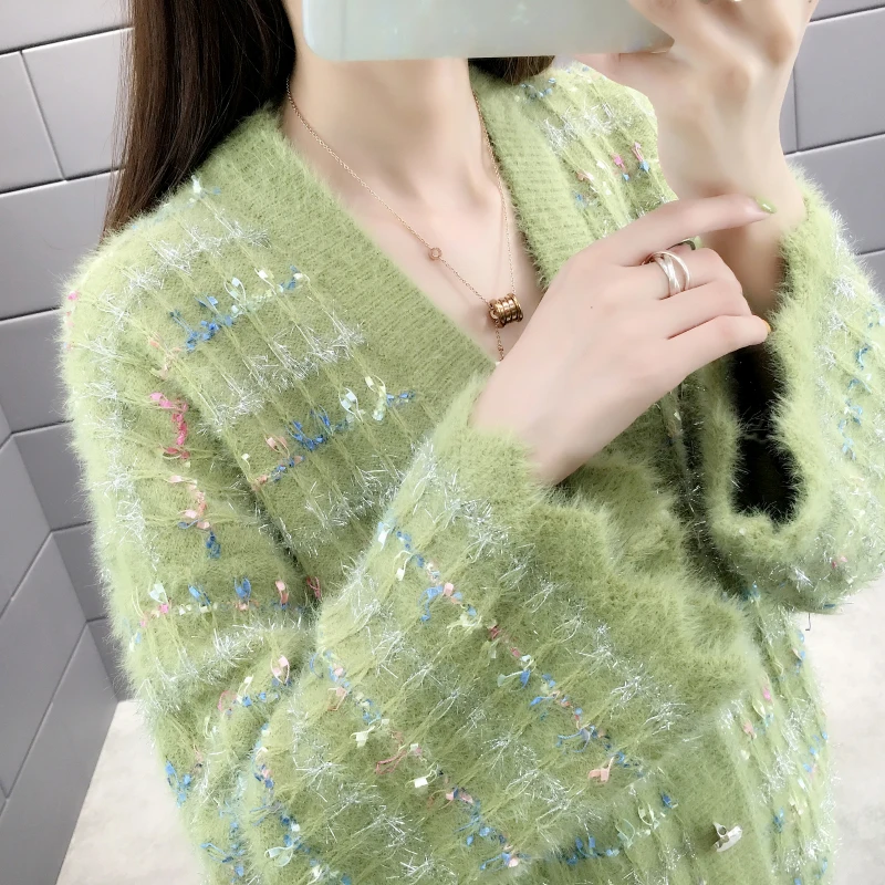 ^*Best Offers Take photos of the new women's clothes in autumn and winter, the new hairy cardigan jacket 50