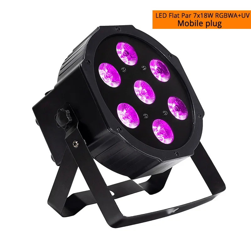 LED Par 7x18W 6IN1 Djworld светодиодный светильник 7X18 Вт RGBWA+ UV 6в1 сценический светильник с подвижной головкой DMX сценический светильник DJ ночной клуб вечерние концертный сценический профессиональный - Цвет: LED Par 7x18W 6IN1