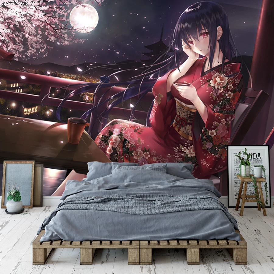 Beautiful Sakura girl Wallpaper Custom 3D Wall Papers Japanese anime Photo  Wallpaper Mural Girls Kid Bedroom Cosplay Cartoon|Wallpapers| - AliExpress