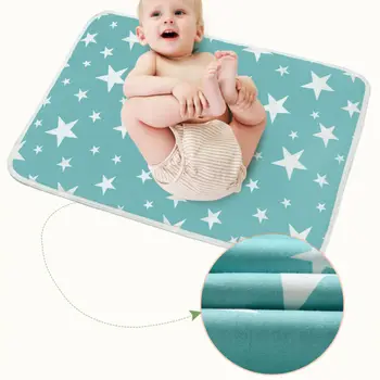 

50x70cm Waterproof Sheet Baby Infant Diaper Pad Cartoon Printed Isolate Replace Urine Home Nappy Changing Pad Reusable Soft