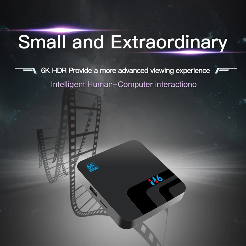 H6 Smart Android tv Box Android 9,0 Allwinner H6 Четырехъядерный 4 ГБ 32 ГБ UHD медиаплеер 6K HDR tv Box 2,4G WiFi 100M телеприставка