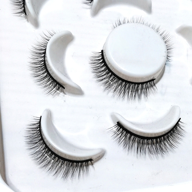 5 pairs 3D mink false eyelashes natural makeup eyelash extension long cross volume soft fake eye lashes winged faux cils