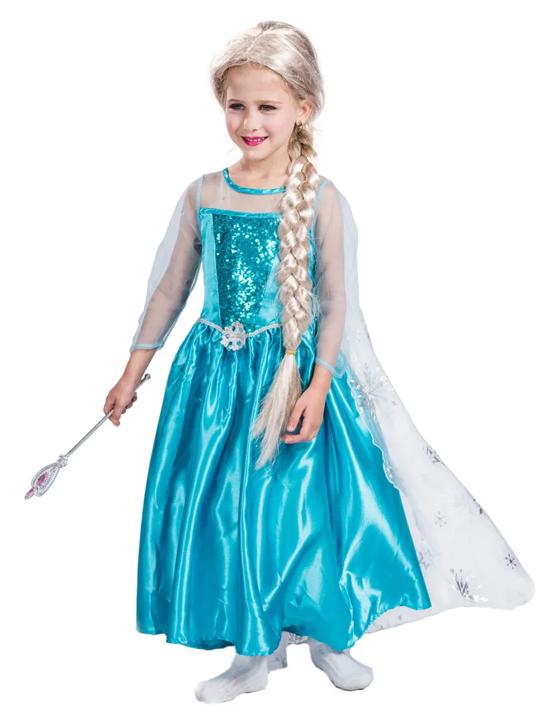 Детский сценический костюм для фотосъемки; туманное Сетчатое платье; комплект одежды Снежной Королевы для сцены и Хэллоуина