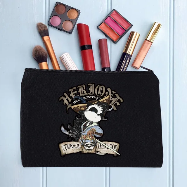 Casual Women's Cosmetic Bag Zipper Makeup Bag Female Handbags Black Pencil Cases Female Cosmetic Cases samurai002