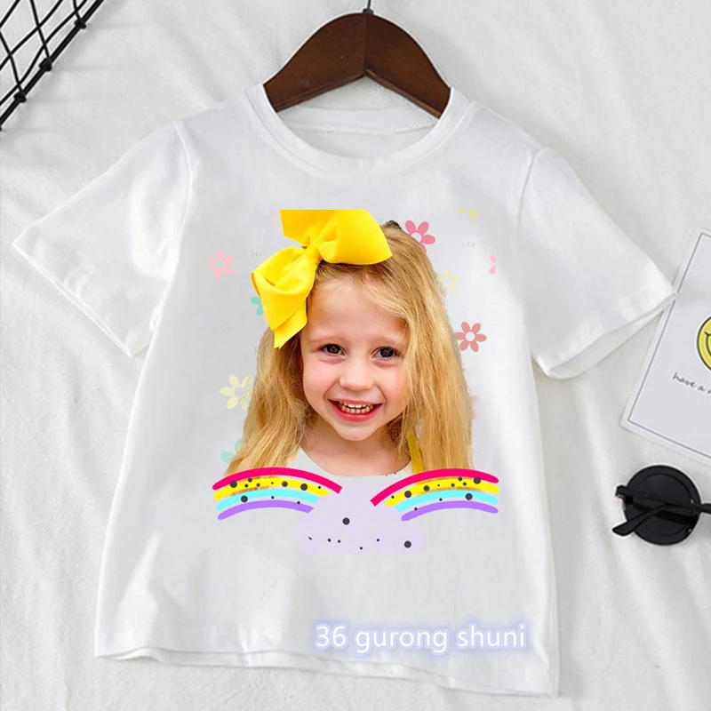 Rainbow Unicorn Like Nastya Graphic Print Tshirt Girls Kawaii Kids Clothes White Short Sleeve T-Shirt Harajuku Shirt Streetwear 5