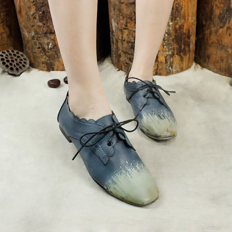 

SONDR chaussures femmes nouveau 2019 spring autumn blue pumps women shoes lace up square heels rubber woman genuine leather shoe