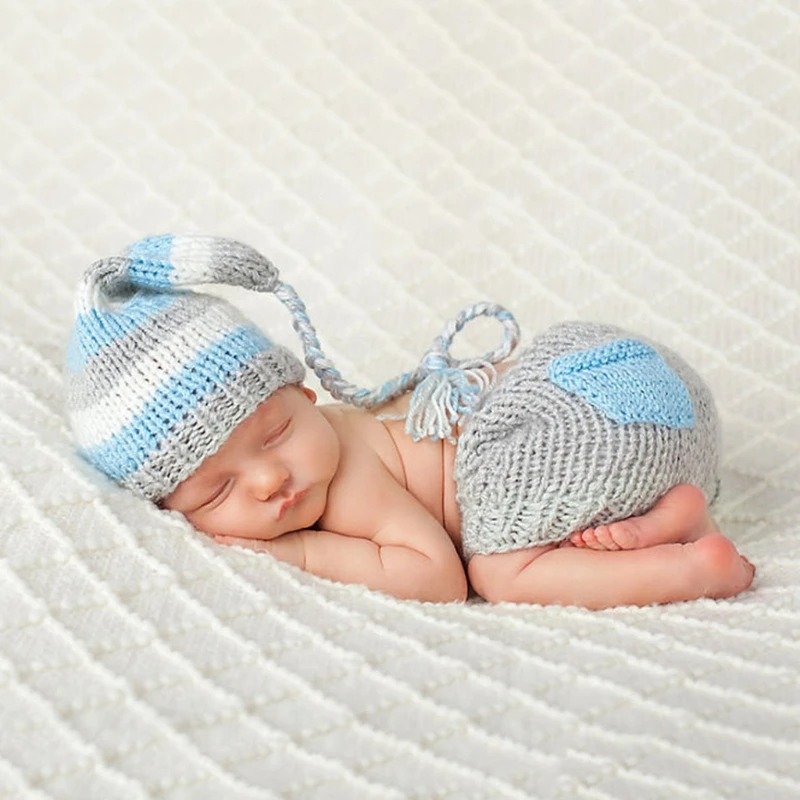 Hot Selling Newborn Baby Boys Girls Cute Crochet Knit Costume Prop Outfits Photo Photography maternity newborn photography Baby Souvenirs