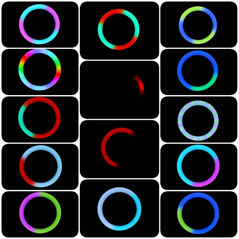 Anel de luz rgb de 10 cores