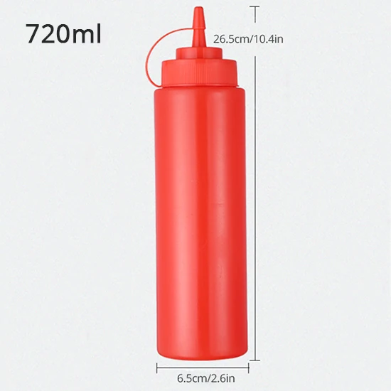 Кухня пластиковая бутылка для суши инструмент для приправ горчица диспенсер соус масло с уксусом кетчуп соусник Кухонные гаджеты - Цвет: red-720ml