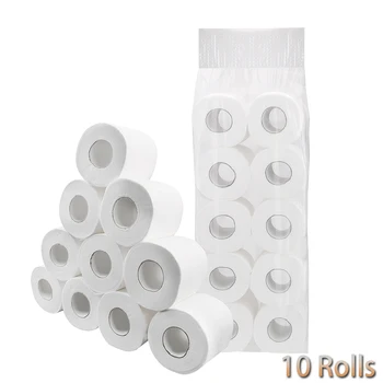 

10 Rolls/Lot Skin-friendly Toilet Paper Towel Home Bath Kitchen Tissue Rolling 3 Layers Toilet Roll Paper No fragrance