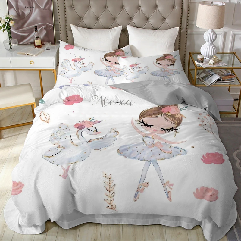 Juego de cama 150x200 220x240 135x200 Ballet Unicornio nórdica Arcoíris Queen King Doble Individual|Juegos de ropa de cama| - AliExpress