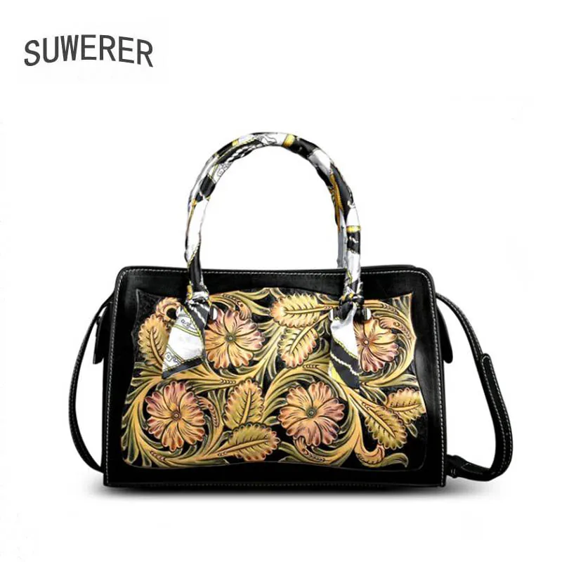 

SUWERER high-quality fashion luxury brand 2020 new retro female handbag shoulder bag genuine leather bag counter genuine, well-k