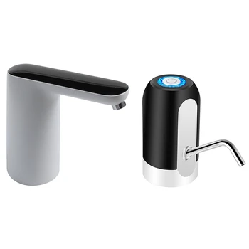 

2 Set Electric Water Dispenser Drinking Bottle Switch Wireless Water Pump Water Treatment Appliances Black & White