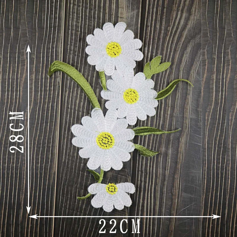 Sunflower Embroidery Patches 1 Set for Clothing Clothes Sticker Stripe Sew-on Dress Applique DIY Hole Repair