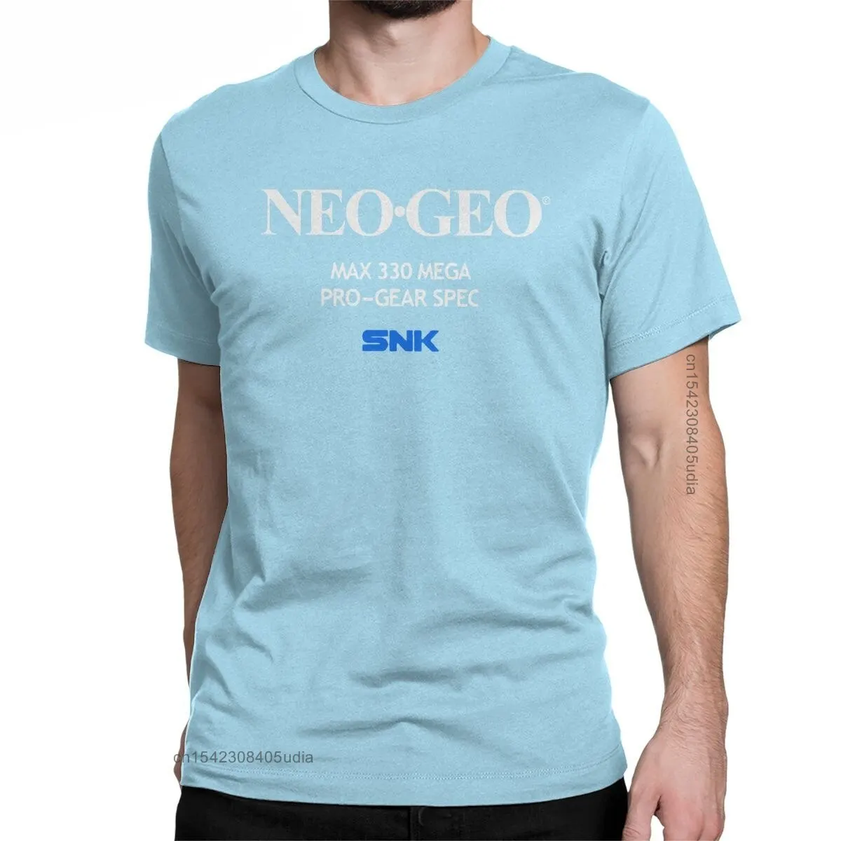 Humorous Neo Geo Startup Screen Graphic Men's T-Shirt - Round Collar Cotton Short Sleeve Tee
