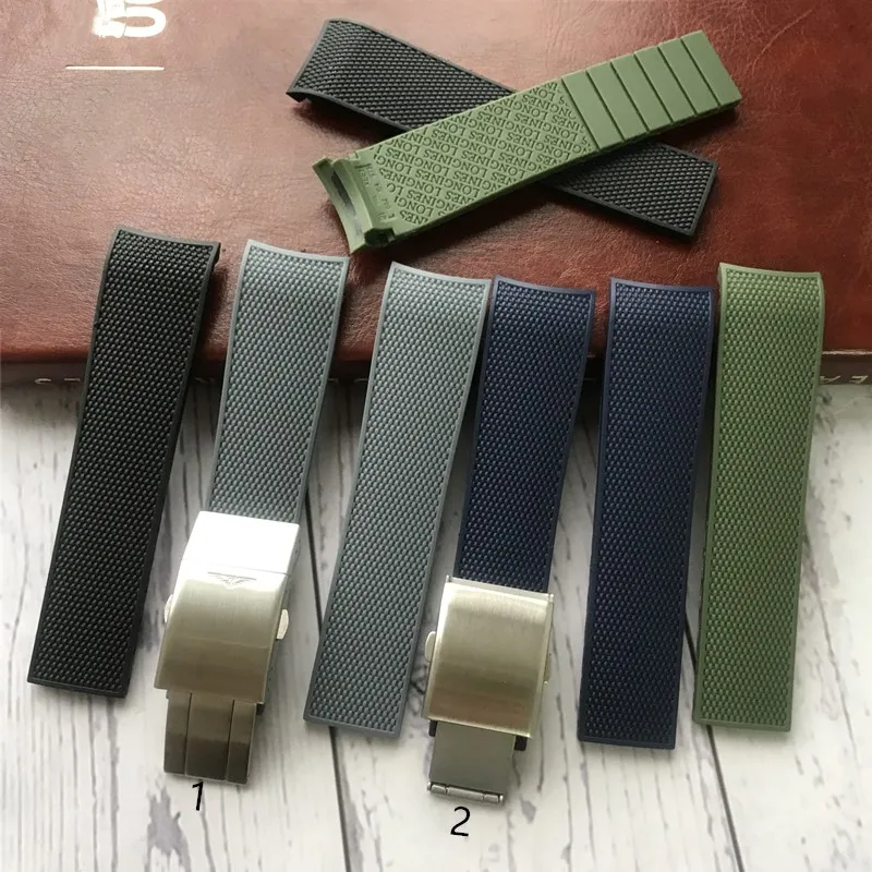 21mm New Style Rubber Watch Strap Black Blue Gray Waterpoof Folding Buckle band Suitable for Longines Conquest | Наручные часы