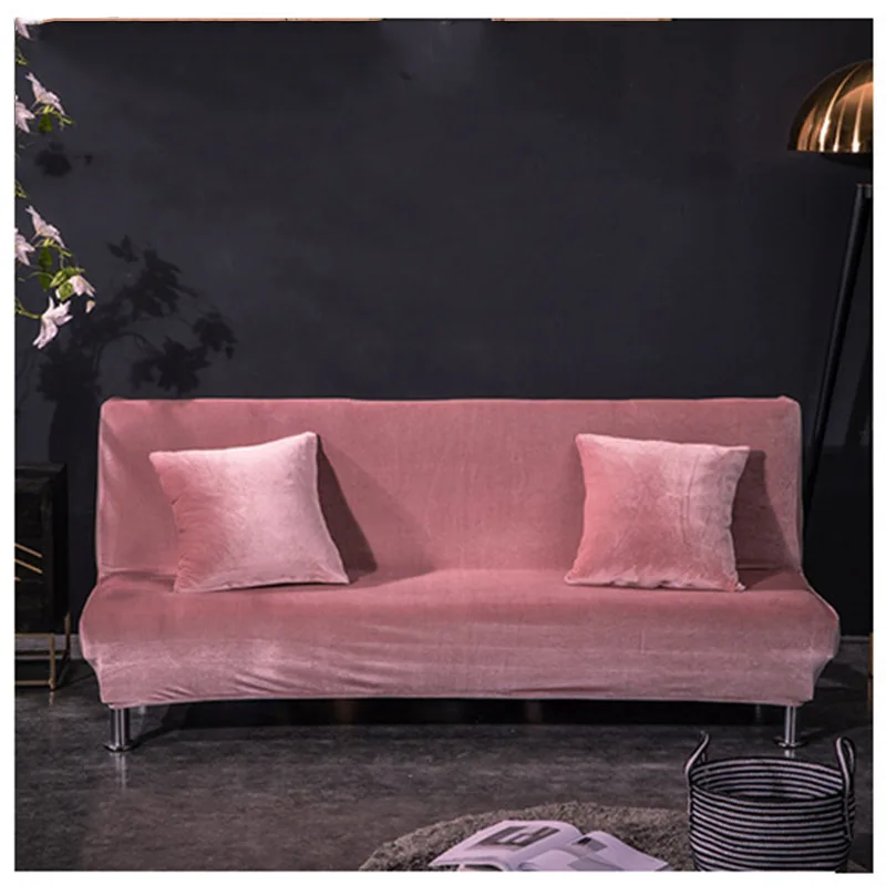 

New Foldable Sofa Bed Cover Elastic All-inclusive Sofa Couch Cover Sofa Slipcover Armless Sofa Cover for Living Room Solid Color