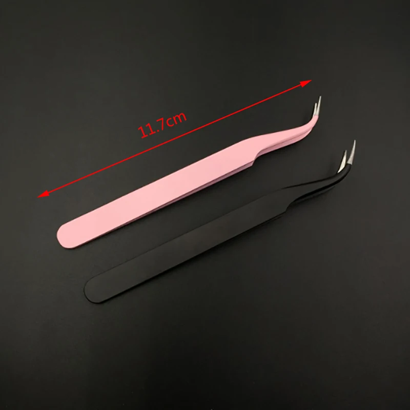 Stainless Steel Bend Curved Blackhead Acne Clip Tweezer Pimple Comedone Remover Kit Face Cleane