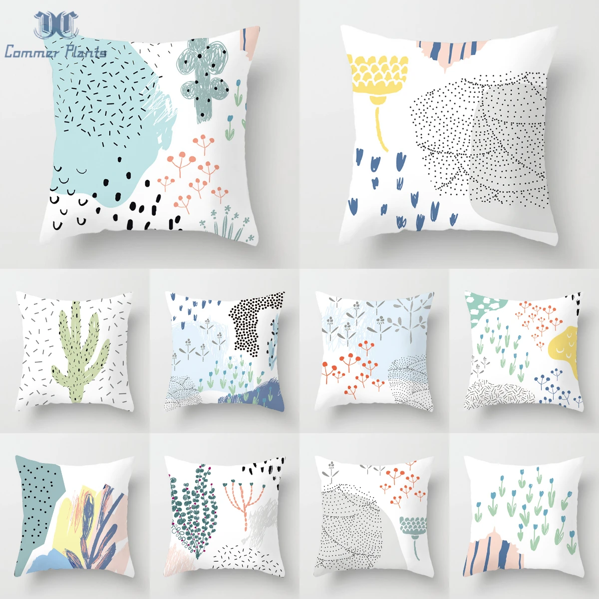 Чехол с изображением кактуса искусственных растений абстрактная живопись