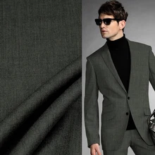 Темно-серая чистая шерстяная ткань шерстяная камвольная ткань для костюма и брюк, WF225