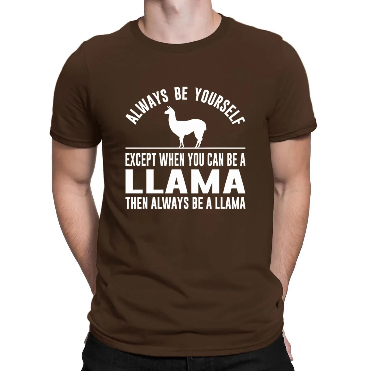 Always Be Yourself Llama футболка, дышащая, с принтом, дешевая, модная, футболка для мужчин,, Стандартный, короткий рукав, Anlarach, топ, футболка