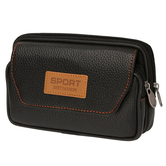 6.5incn Man Wallets PU Leather Fannypack COin Purses Waist Bags Men Wallet Purse Sport Running Pocket Billfold Wallet Monybags