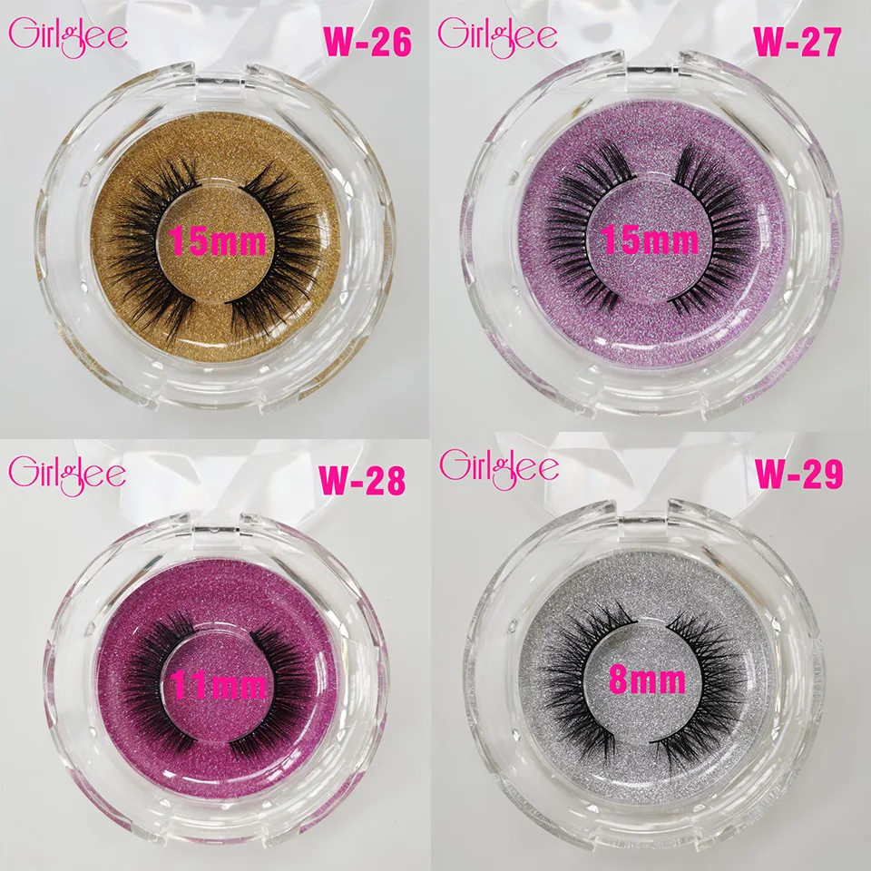Natural Lashes Short 3D Mink Lashes Makeup 12 W26-29