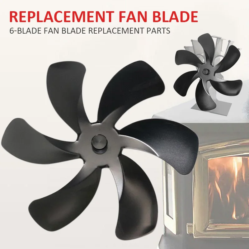 

6 Blades Stove Fan Blade Heat Powered Stove Fan Home Fireplace Fan Efficient Heat Distribution Accessories
