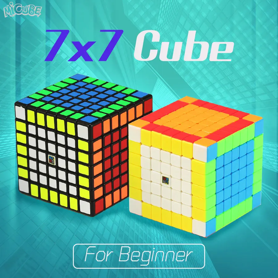 MofangJiaoshi MF7 7x7x7 Скорость кубика 7 слоев черный Нео пазл с наклейкой 7x7 Cubo Magico 7*7*7