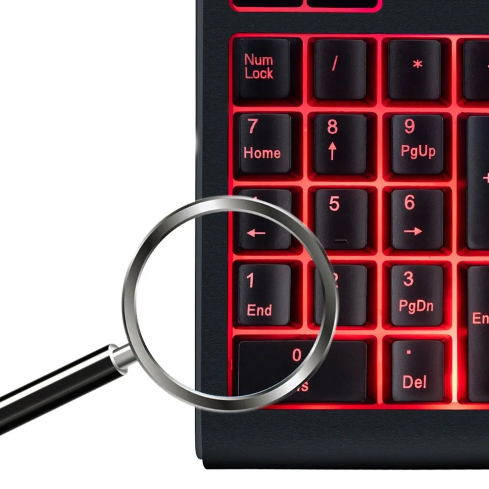 Usb-проводная цифровая клавиатура с 19 клавишами, мини-портативная Водонепроницаемая трехцветный светодиод, Подсветка клавиатуры для компьютера, ноутбука, ПК
