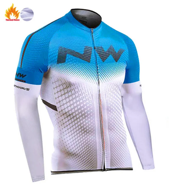 19 MTB Одежда Pro Team NW Зимняя Теплая Флисовая велосипедная одежда для мужчин Northwave Джерси костюм для езды на велосипеде на открытом воздухе комбинезон комплект - Цвет: 19